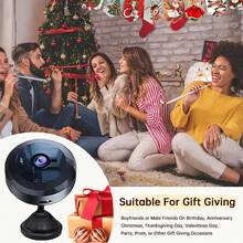 1 pieza Cámara inteligente inalámbrica mini Full HD 1080P, adecuada para conexión WiFi de 2.4G. Se puede ver de forma remota a través de la aplicación móvil, con batería de litio recargable incorporada, dispositivo portátil de monitoreo de doméstica alimentado por USB. Este diseño de cámara inalámbrica moderna equilibra la durabilidad y la facilidad de uso, una opción ideal para el sistema de del hogar. - Negro - Ver 7