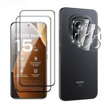 Tempered Glass Screen Protector For Xiaomi Note 15Pro / Note 15Pro 5G / Note 15 Pro+ / Note 15 / Note 14 Pro / NOTE 13 PRO+, Curved Edge, Black Border, High Definition, Anti-Fall, 3D Clear Tempered Glass Screen Protector, Rear Camera Lens Protector, Camera Lens Protector Pad, Protector - Clear - View 6