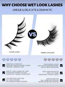 "6/7 Pairs Wet Look Fox Eye Lashes, Spiky Anime Cosplay Eyelashes, Fluffy & Curly 3D Faux Mink Lashes, Natural Extension Makeup Tools" - Black - View 7