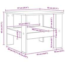 vidaXL Table basse Gris béton 57 x 55 x 45 cm Bois d'ingénierie - Gris - Voir 8