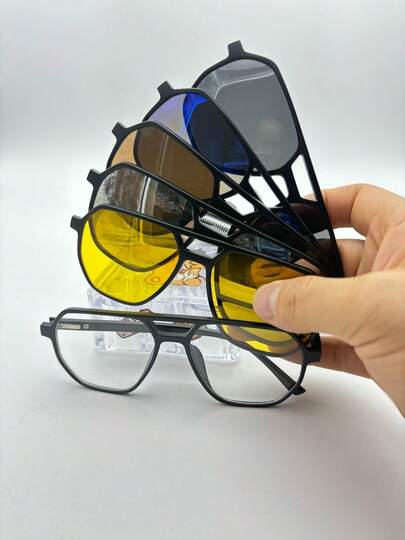 Lentes para Graduación con 5 Clips de Imán  intercambiables para unisex 2381