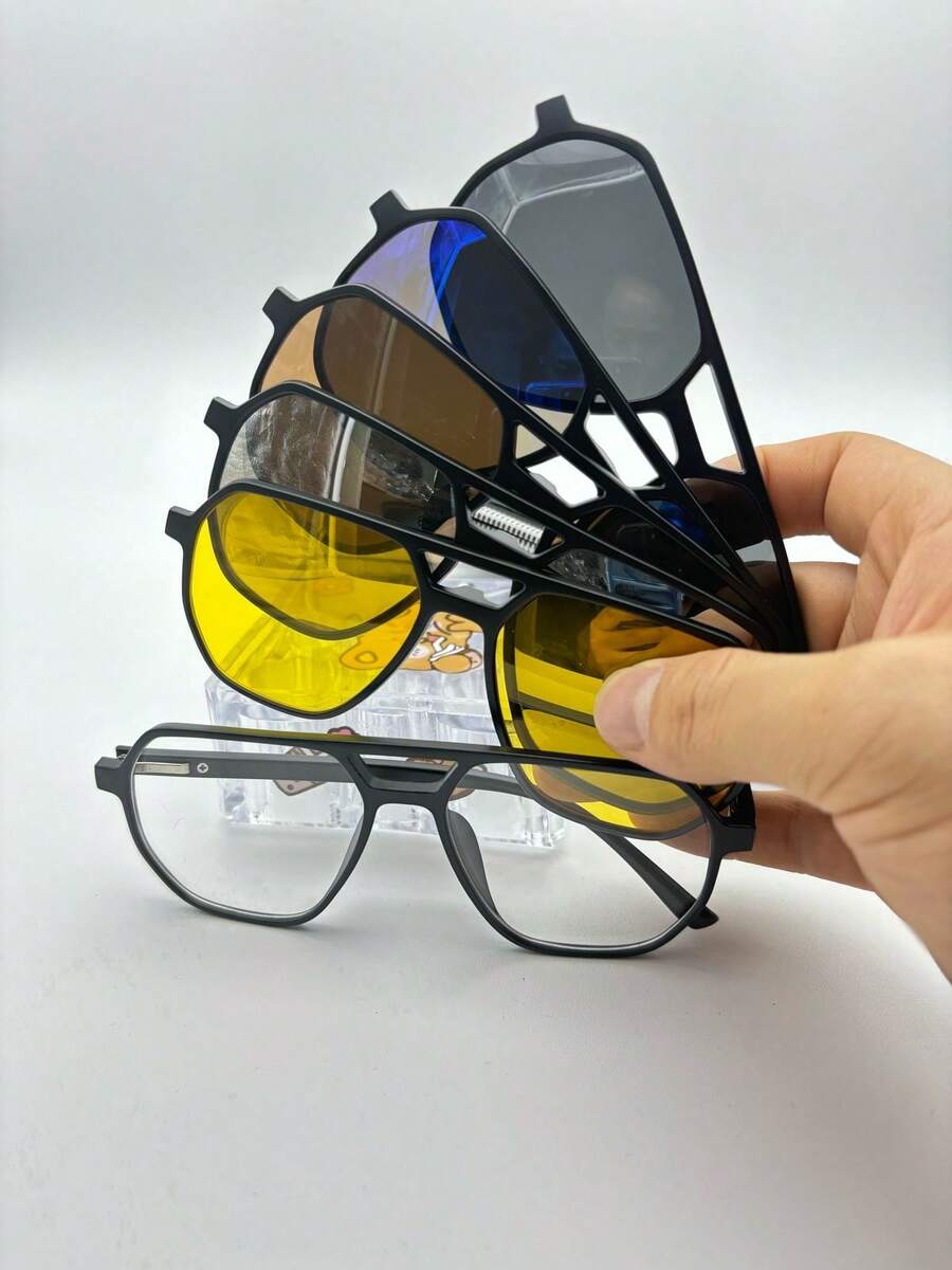 Lentes para Graduación con 5 Clips de Imán  intercambiables para unisex 2381