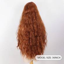 Reddish-Brown Wig, Middle Part T-Part Lace Front Synthetic Wig, 1-Meter Long Hair Wig, Noble Princess Wig, Costume Wig. - Rust Brown - View 13