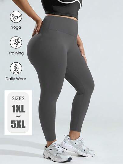 Plus Size Women Cotton Blend Skinny Leggings | Plus Size - 5X Spandex Black Yoga Pants