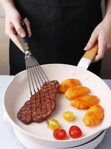 1件/8件套多功能不锈钢厨房工具套装，带收纳架：刨丝器、压蒜器、开罐器、削皮器、打蛋器、冰淇淋勺、锅铲、披萨/蛋糕切割器。必备厨房小工具，乔迁或节日送礼佳品。 - 彩色 - 查看 9