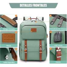 Mochila para Laptop portátil,Mochila de viaje,mochila de tipo casual para hombres y mujeres,impermeable y la tela durable con bolsillos multifuncionales, para el viaje,negocios,etc.,39826755 - Blanco y Negro - Ver 6