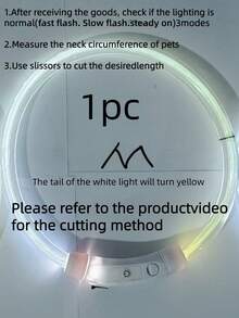 1件 LED充電式發光PVC寵物項圈，3種照明模式，夜間可見，確保寵物活動，適用於小型到大型犬貓，節日氛圍項圈，可調節長度，本產品非通用款，購買前請確認尺寸，請根據寵物實際重量調整適用範圍，以免使用時對產品造成嚴重損壞 - 彩色 - 查看 26