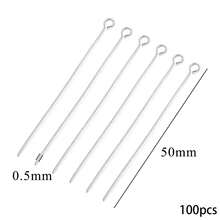100 Pieces/Bag 15 20 30 40 50 Mm Stainless Steel Eye Pins Jewelry Findings Eye Pin Heads Jewelry Making Materials Furniture Crafts Beading DIY Handmade Accessories