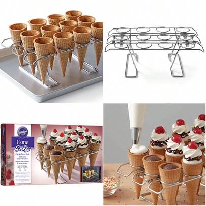 Soporte para hornear conos de cupcakes de 12 cavidades