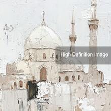 1幅带框/不带框伊斯兰清真寺帆布海报，穆斯林建筑波西米亚风格墙面艺术印刷品，斋月装饰复古画，适用于公寓、客厅、卧室、现代家居装饰 - 彩色 - 查看 6