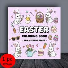 22+张适合儿童和成人的复活节简易涂色页，幼儿涂色书，简单易学的涂色页