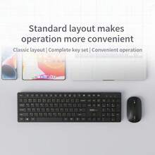 Combo de teclado y mouse inalámbricos Lenovo, operación silenciosa para oficina, negocios, escritorio, laptop - Negro - Ver 8