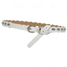 1pc Punk Style Studded Denim Belt, Fashion Street Wear