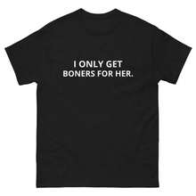 Men's 100% Cotton Summer Fashion T-Shirt With Letter Print "I ONLY GET BONERS FOR HER.", Plus Size Men's Clothing, Casual - 黑色2 - 查看 1