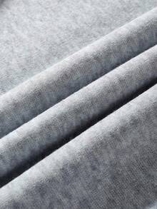 亮片刺绣天使翅膀浅灰色卫衣 Y2K 可爱女式卫衣，休闲落肩长袖女式卫衣 - 灰色 - 查看 4