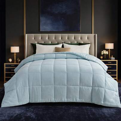 Embroidered Jacquard High-End White Thick Imitation Down Material Luxurious Skin Friendly Cloud Feeling Wrapped In 100% Ultra-Fine Fiber Comfortable, Breathable And Warm, Suitable For All Seasons Bedroom Decoration Perfect Gift, Shipped From Local Warehouse (One Piece Set)