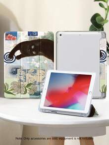 1个清爽黑猫印花平板保护套，兼容iPad 10.2英寸（2021/2020款）、iPad第10/9/8代、iPad（A16）11英寸（第11代，2025款）、Galaxy Tab A8 10.5英寸（2022款），带笔槽，支持自动休眠/唤醒 - 彩色 - 查看 7