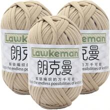 Lawkeman 3 peças/300g Fio de Camiseta de Poliéster de Alta Qualidade, Fio de Crochê e Tricô, Fio Grosso de Poliéster Macio e Elástico, 30m/100g por Rolo - Ideal para Projetos DIY, Chinelos, Cestas, Tiras de Tecido, Sacolas Artesanais Tecidas à Mão, Brinquedos, Sapatos, Tapetes, Cestas de Armazenamento - Multicolorido - Visão 43