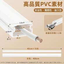 Wire Hole Covers - 1.5*0.9*40cm X 10 Books, White - View 3