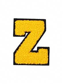1/26pcs Chenille 2.8 Inch Letter Iron-On Patches, Suitable For Repairing Jeans, T-Shirts And Other Clothing, Letter Patch Badges - Yellow - View 18