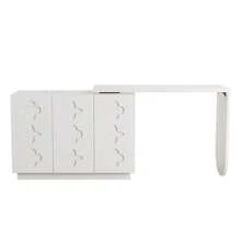 Swivel L-Shaped Computer Desk, White, 110 Cm - White - View 8
