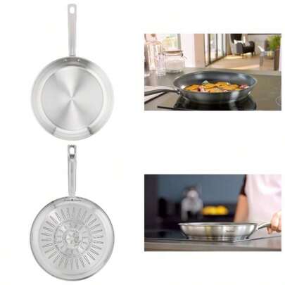 E492S225 Virtuoso Stainless Steel Induction Uncoated Frying Pan 2 Piece Set