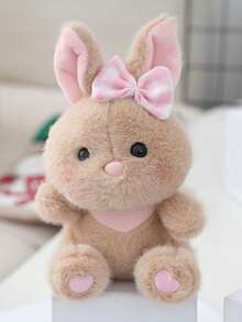 4个15厘米/5.90英寸复活节兔子毛绒玩具，可爱动物兔子带蝴蝶结，填充动物玩偶，装饰创意礼物，适合儿童生日派对、家居装饰、女孩房间装饰 - 彩色 - 查看 12