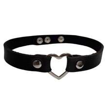 Women's Leather Heart Choker Necklace, Gothic Style - 彩色 - 查看 10