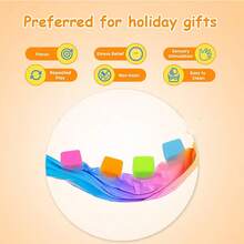 1/6/12/18/24pcs Mini Squeeze Stress Relief Cube: For Anxiety Relief, Stretching, Playing With Playdough, Party Favors, Hand Sensory Stress Ball (Random Color) - Multicolor - View 3