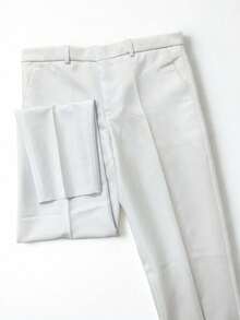 Men's 2-Piece Set - Men's Tailored Slim Fit Executive Polyester Dress Pants, Classic Formal, Lightweight And Stylish. - Trắng và Trắng - Xem 5