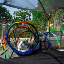 Portable Cat Fence Playground, Cat Tunnel Suitable For Indoor & Outdoor Use, Fit For Kittens, Small Dogs, Rabbits And Other Small Pets - Multicolor - View 7