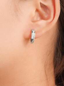 一对精美立方氧化锆耳环，适合女性佩戴，可作为结婚纪念日、订婚派对珠宝或情人节礼物。 - 銀色 - 查看 6