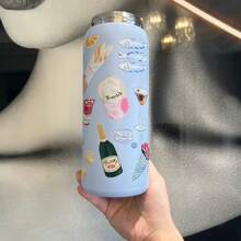 0WA1A,32 OZ, Ribbon Printed Fabric, Sugar Skull, Dinner, Tulip, Cat Head, Cute Insulation Cup, Practical Water Cup, Easy-To-Use Insulation Cup, Large Capacity Water Cup, The Most Suitable Water Cup For Travel, Water Bottle For Carrying When Going Out, Equipped With Straw, Very Suitable For Use During Exercise. It Can Keep Beverages Cool For Up To 24 Hours While Also Maintaining The Temperature Of Hot Water. This Sports Water Bottle Is Designed Specifically For People Who Love To Drink Beverages. It Is Perfect For Use In School Gyms, Travel, Daily Commuting, Outdoor Picnics, Summer, Autumn, And Winter Outings, Outdoor Camping Activities, Dormitories, Yoga, Driving, Office Commuting, Teachers, Graduation Gifts, Teacher Gifts, Valentine's Day Gifts, Birthday Gifts, Thanksgiving Gifts, Christmas Gifts, Halloween Gifts, Halloween Party Gifts, Party Supplies, And Other Scenarios. - 晚餐 - 查看 2