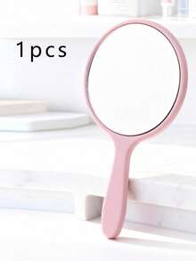 1 pieza/5 piezas/10 piezas/50 piezas Espejo compacto de mano, espejo de maquillaje portátil para bolso, esencial de viaje, espejo de tocador con mango para estudiantes, regalos, viaje, artículos baratos, esencial de viaje - Rosa - Ver 11