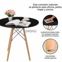 Mesa Comedor Estilo Eames Comedor Laminada Antecomedor Mesa Eames Redonda Desayunador para 2 o 3 Personas Mesa para Hogar y Mesa de Trabajo para Oficina (Negro 60 * 60) - Negro 60*60 - Ver 8
