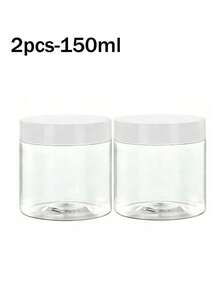 2pcs Transparent Moisturizing Repair Cream, Cleansing Face Mask Plastic Bottles With Lids, Pigment Dispensing Bottles, Dried Flower Storage Bottles - White - View 9