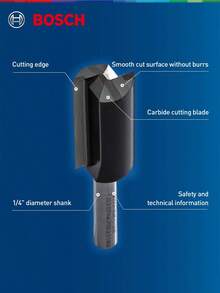 bosch 1/4" Woodworking Straight End Mill Cutter Set Of 6 - Multicolor - View 4