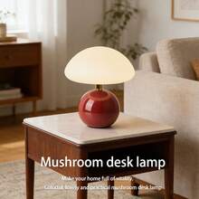 1个粉色蘑菇造型LED台灯，按钮开关三色调光，适用于卧室、客厅、餐厅和办公室家居装饰。阅读灯，女士理想之选，派对/节日礼物，亮度可调节。 - 彩色 - 查看 9