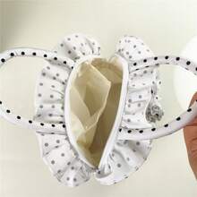 Korean Style Bow Detail Polka Dot Small Bag - Best Valentine Gift,Cute Black & White Handbag For Phone & Essentials - Coffee Brown - View 6