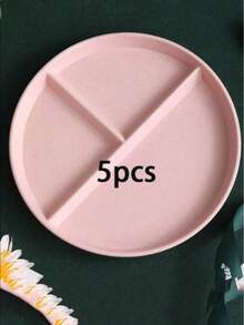 Bộ 10/5/1 đĩa tròn chia ngăn dùng được trong lò vi sóng, đĩa đựng thức ăn, khay đựng trái cây và salad, đồ dùng nhà bếp, lễ hội, đám cưới, tiệc sinh nhật; đĩa đựng thức ăn cho tiệc gia đình, đồ dùng tiệc tùng. - Nhiều màu - Xem 11