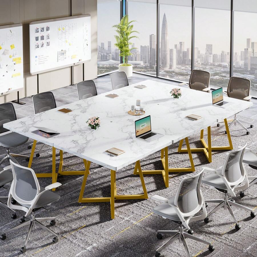 Tribesigns 31.5-Inch Square Conference Table For 2-4 People, Compact ...