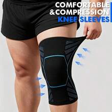 RPPR 1 Cặp - Ống bó đầu gối co giãn cao cấp, thoáng khí và thoải mái, cỡ lớn, unisex, đen xám/xanh dương, XL-3XL, phù hợp với cân nặng lên đến 136 kg - Nhiều màu - Xem 9