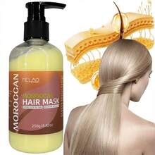 二合一摩洛哥发膜，MELAO 深层滋养摩洛哥发膜，适用于所有发质，滋润柔顺秀发，增添光泽和柔软度，抚平毛躁，强效保湿，250克/8.82盎司 - 珊瑚橙 - 查看 3