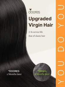 DOORES 无痕夹式接发，真人发，130克-160克，7片装，自然黑色直发，天然Remy PU材质，隐形夹式接发，适合女性和女孩日常佩戴，易于造型，展现真人发魅力，优雅休闲，适合度假、角色扮演、校园、运动、旅行、节日、舞会、生日派对等场合。 - S1B - 查看 4