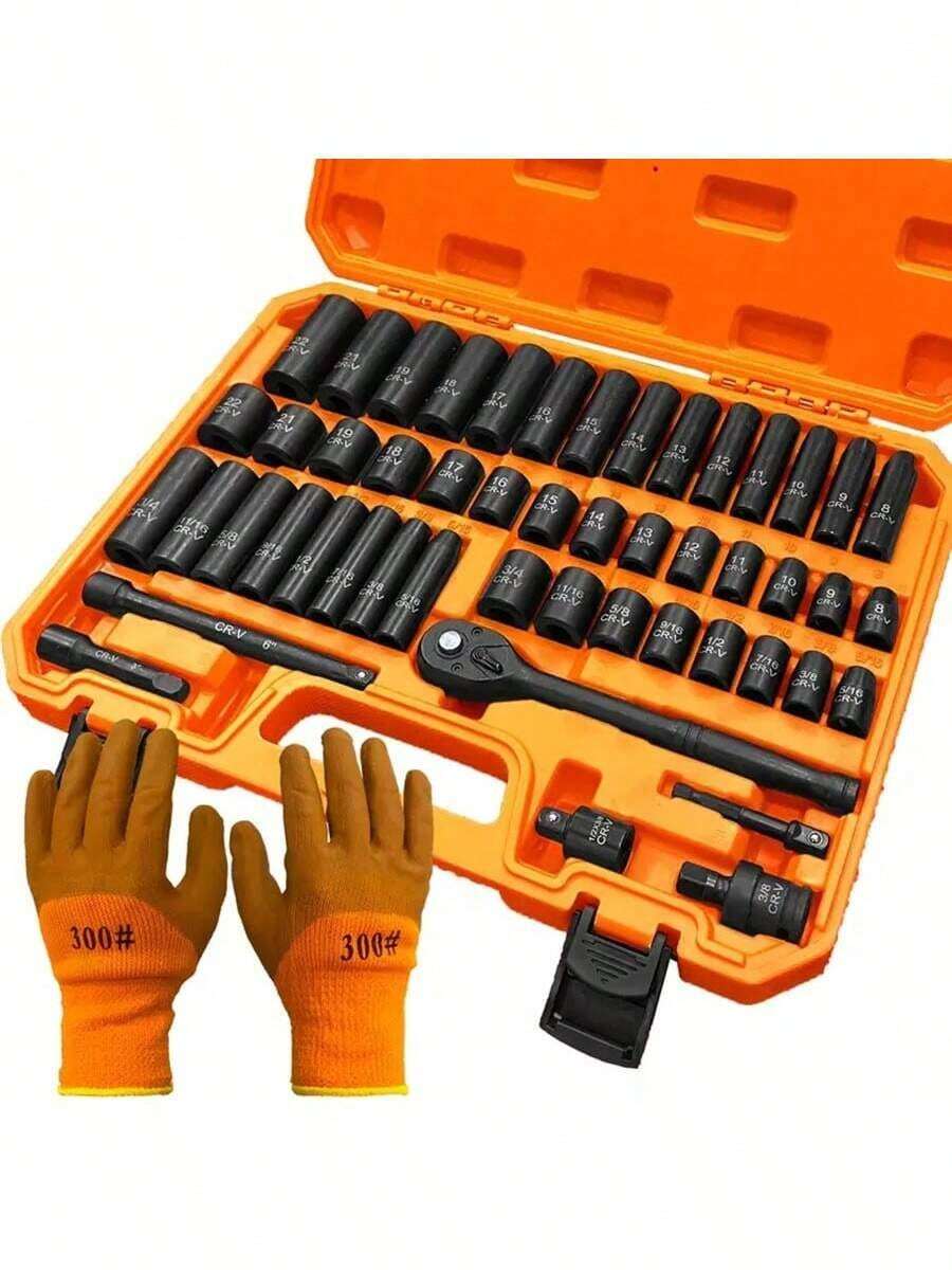 Juego de 15 piezas de llaves de impacto de alta calidad, juego de llaves de 1/4 de fuerza, un kit de herramientas de reparación de alta calidad imprescindible para las familias. Diseño de múltiples enlaces, duradero y resistente a la oxidación. Material forjado a alta temperatura, duradero y confiable. - Multicolor - Ver 1