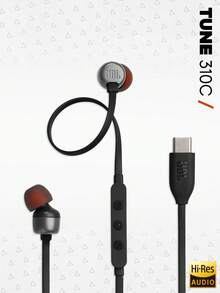 Tai nghe nhét tai có dây độ phân giải cao Tune 310C, âm thanh JBL Pure Bass, kết nối USB-C, cáp dẹt chống rối, điều khiển ba phím tích hợp micro, cáp tiện dụng cho di chuyển và tập luyện. - màu đen - Xem 10