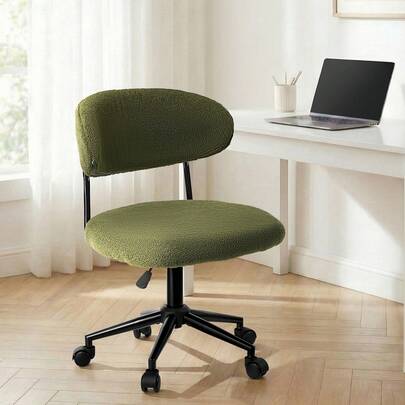 SUN YEE Armless Office Chair Mid Back Wide Seat Swivel Home Desk Chair Green