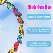 3D Lifelike Butterfly Decorations, Outdoor Garden Decor, Gardening Craft Supplies, Photography Props (Same Color Butterflies, Random Patterns) - Multicolor - View 7