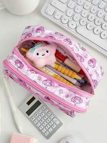 Sanrio 三丽鸥美乐蒂铅笔盒/铅笔盒。卡通高品质文具包，大容量铅笔盒，日式收纳。学生返校礼物，学生文具。大容量收纳。学生桌面文具整理装饰。 - 彩色 - 查看 2