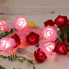 1pc Romantic Rose Flower LED String Lights, 3 Colors, Create Romantic Atmosphere, Suitable For Valentine's Day, Date Night And Bedroom Decor, Romantic Home Room Decoration Fairy Lights - Warm Color - View 26